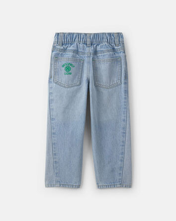 Toddler Boy Clover St. Patrick's Day Baggy Jeans - Light Wash, 