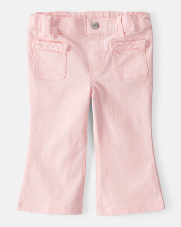 Baby Girl Cotton Flare Pants - Pink, 