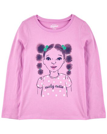 Curly Cute Graphic Tee, 