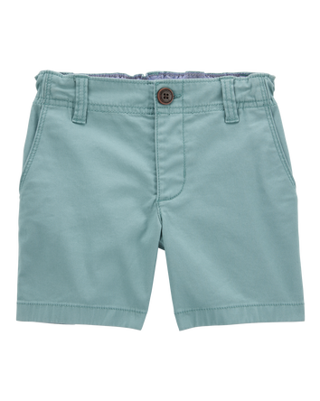 Toddler Teal Flat-Front Shorts, 