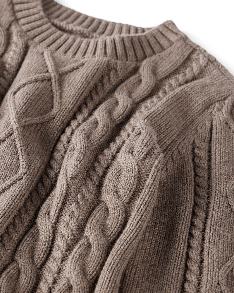 Toddler Organic Cotton Cable Knit Sweater, image 2 of 5 slides