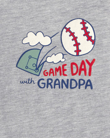 Baby 'Gameday With Grandpa' Graphic Bodysuit - Grey, 