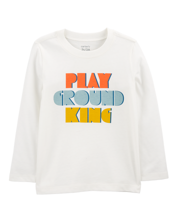 Toddler Playground King Long-Sleeve Tee - White, 