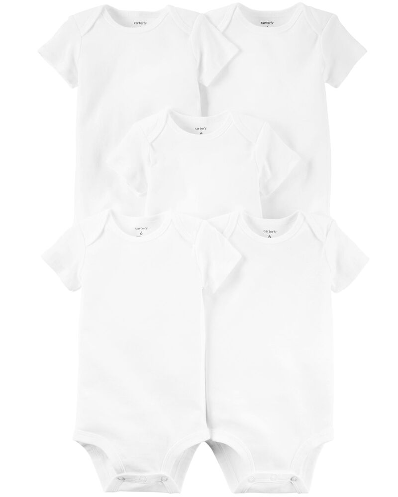 White 5-Pack Short-Sleeve Original Bodysuits