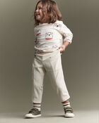 Toddler Boy Corduroy Pocket Pant - Cream, image 3 of 9 slides