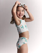 Toddler Girl Tankini in Floral Print - Light Green, image 3 of 7 slides