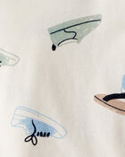 Baby Boy Sneakers Print Fleece Sweatshirt - Cream, image 2 of 3 slides