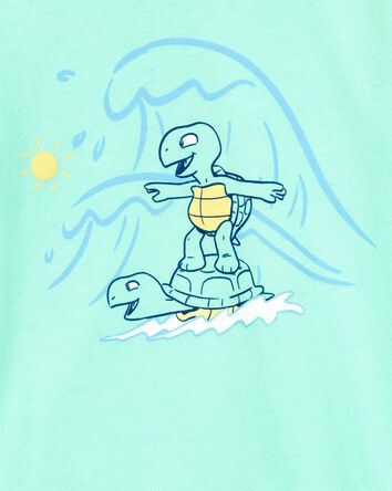 Toddler Green Surf Turtle Tee, 