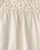 Baby Girl 2-Piece Eyelet Bodysuit & Pant Set - Cream/Blue, image 2 of 4 slides