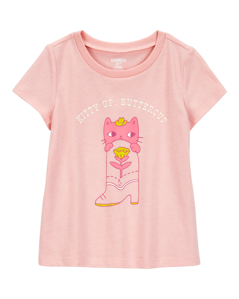Toddler Kitty Up Buttercup Short-Sleeve Graphic Tee - Pink, image 1 of 3 slides