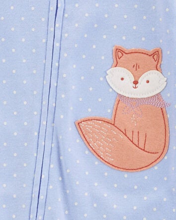 Toddler 1-Piece Fox 100% Snug Fit Cotton Footless Pyjamas, 