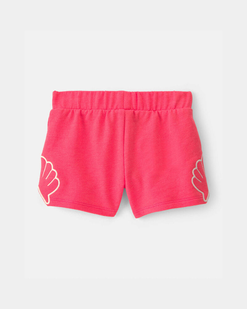Baby Girl Shell French Terry Shorts - Orange, image 3 of 5 slides