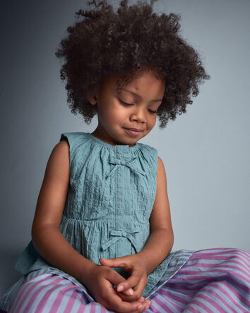 Toddler Girl Peplum Top - Teal, 