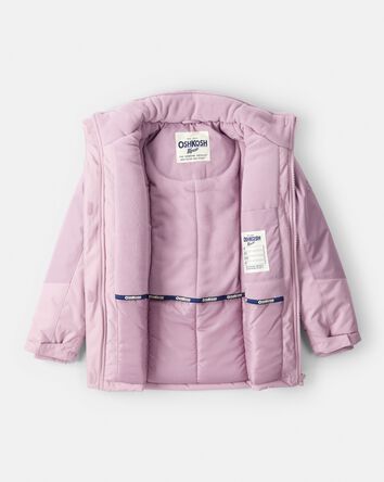 Filles - Veste d'hiver parka à capuchon pour fille - Rose, 