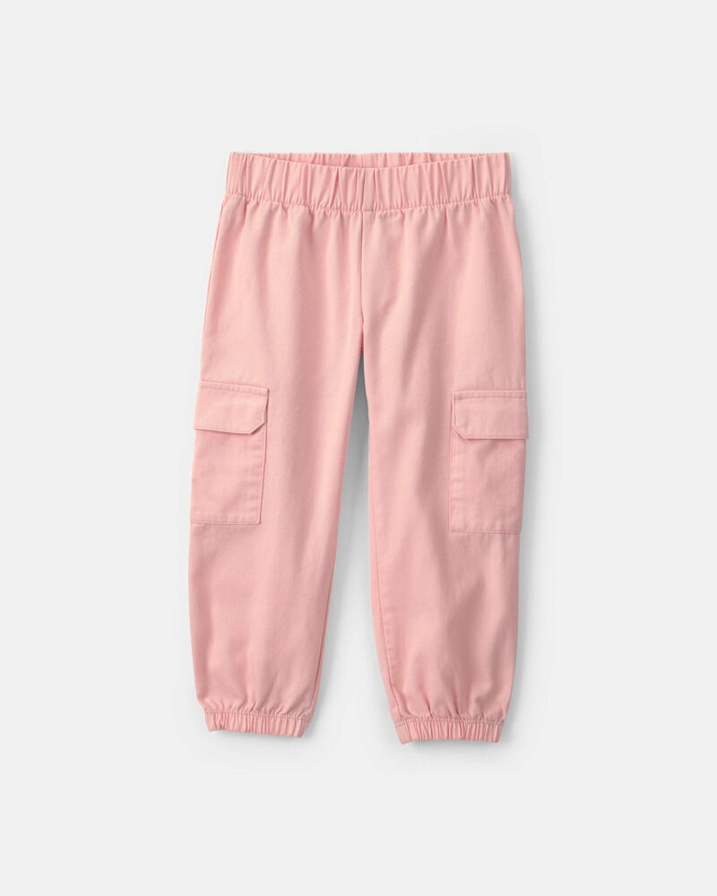 Baby Girl 2-Piece 'Happy' Twill Long-Sleeve Top & Pant Set - Pink/Cream, image 2 of 7 slides
