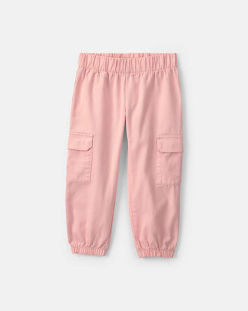 Baby Girl 2-Piece 'Happy' Twill Long-Sleeve Top & Pant Set - Pink/Cream, 