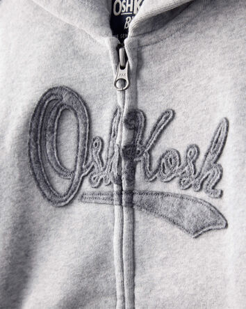 Toddler Boy OshKosh Fleece Logo Zip Hoodie - Gray, 
