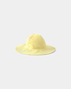 B&eacute;b&eacute; fille - Chapeau de soleil r&eacute;versible, coquillages - Jaune, image 2 sur 3 diapositives