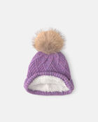 Toddler Girl Kombi Diamond Pom Hat - Lilac, image 3 of 3 slides