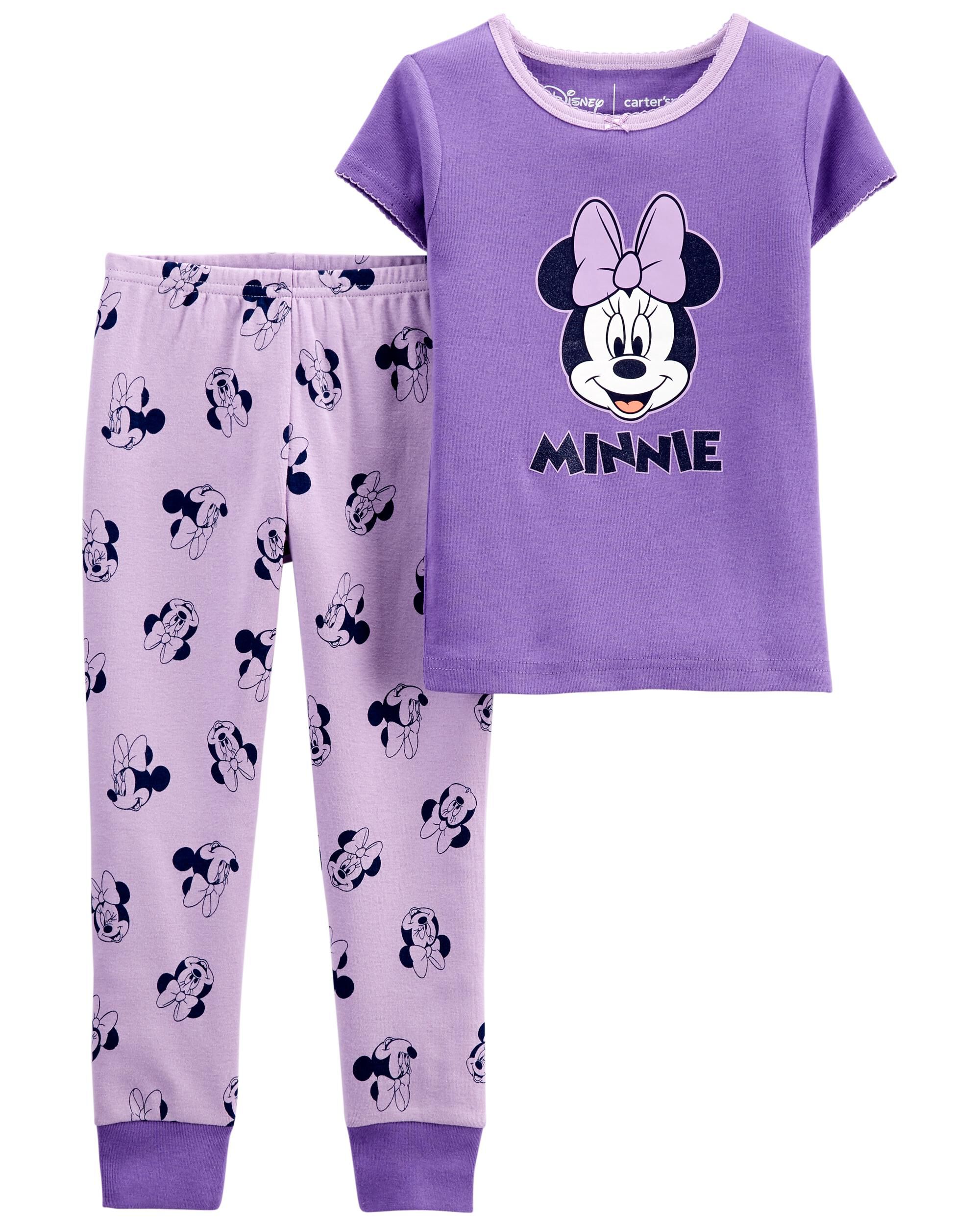 Purple 2 Piece Minnie Mouse 100 Snug Fit Cotton Pyjamas