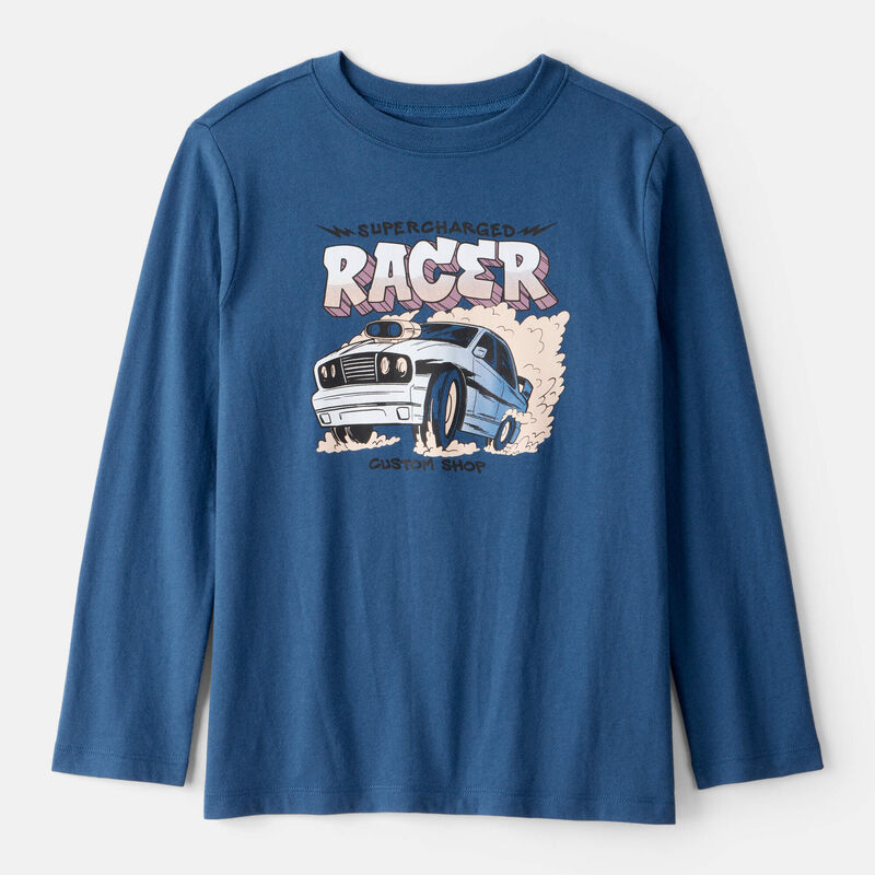 Blue Boys Race Car Long-Sleeve Graphic Tee - Blue | Carter’s Oshkosh Canada