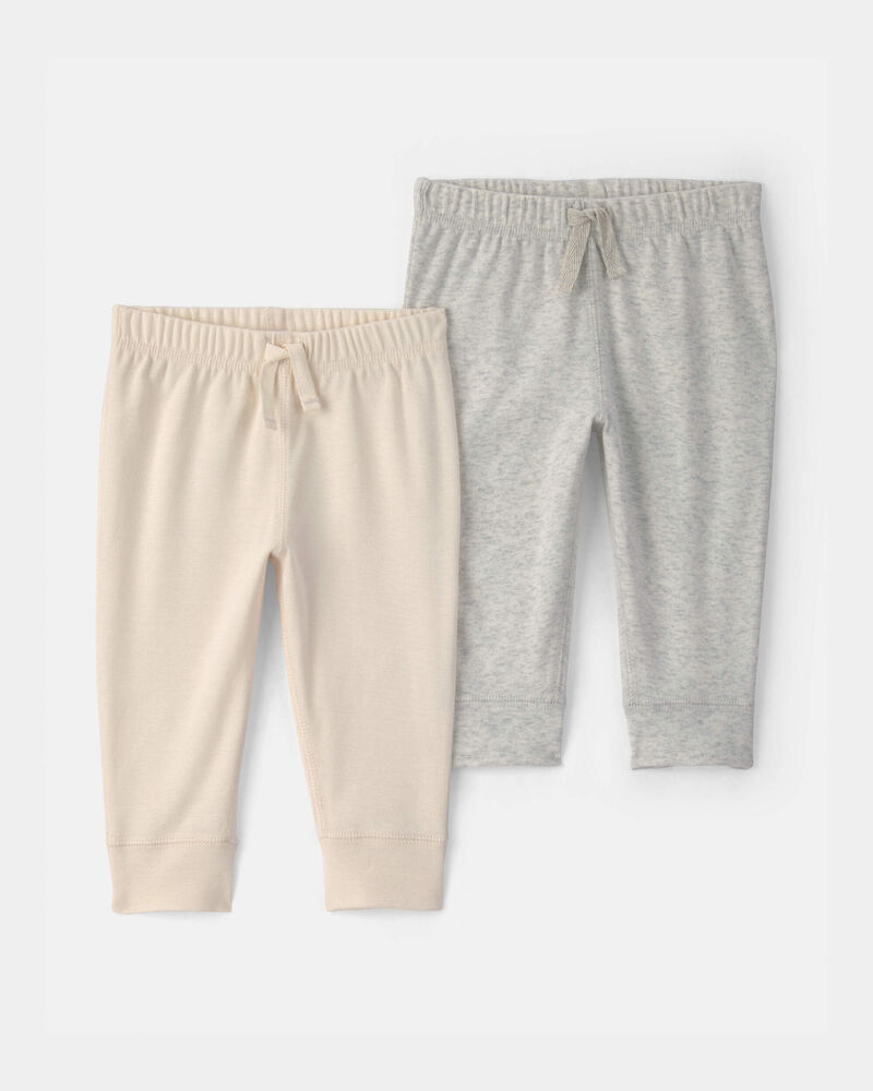 Baby 2-Pack Pants - Ivory/Grey, image 1 of 5 slides