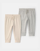Baby 2-Pack Pants - Ivory/Grey, image 1 of 5 slides