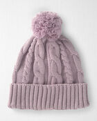 B&eacute;b&eacute; fille - Tuque en tricot torsad&eacute; de coton biologique, image 1 sur 3 diapositives