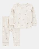 Baby 2-Piece Bird Print Long-Sleeve Tee & Pant Set, image 1 of 4 slides