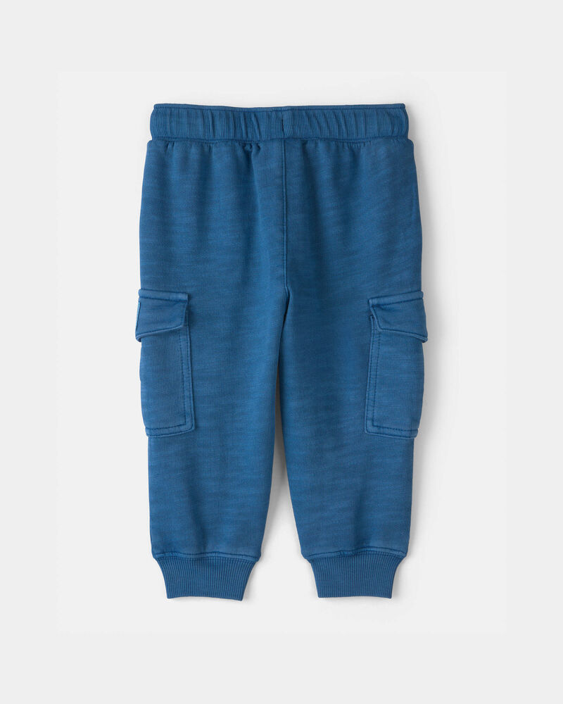 B&eacute;b&eacute; gar&ccedil;on - Pantalon de jogging avec poches cargo en jersey bouclette - Bleu, image 2 sur 4 diapositives