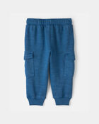 B&eacute;b&eacute; gar&ccedil;on - Pantalon de jogging avec poches cargo en jersey bouclette - Bleu, image 2 sur 4 diapositives