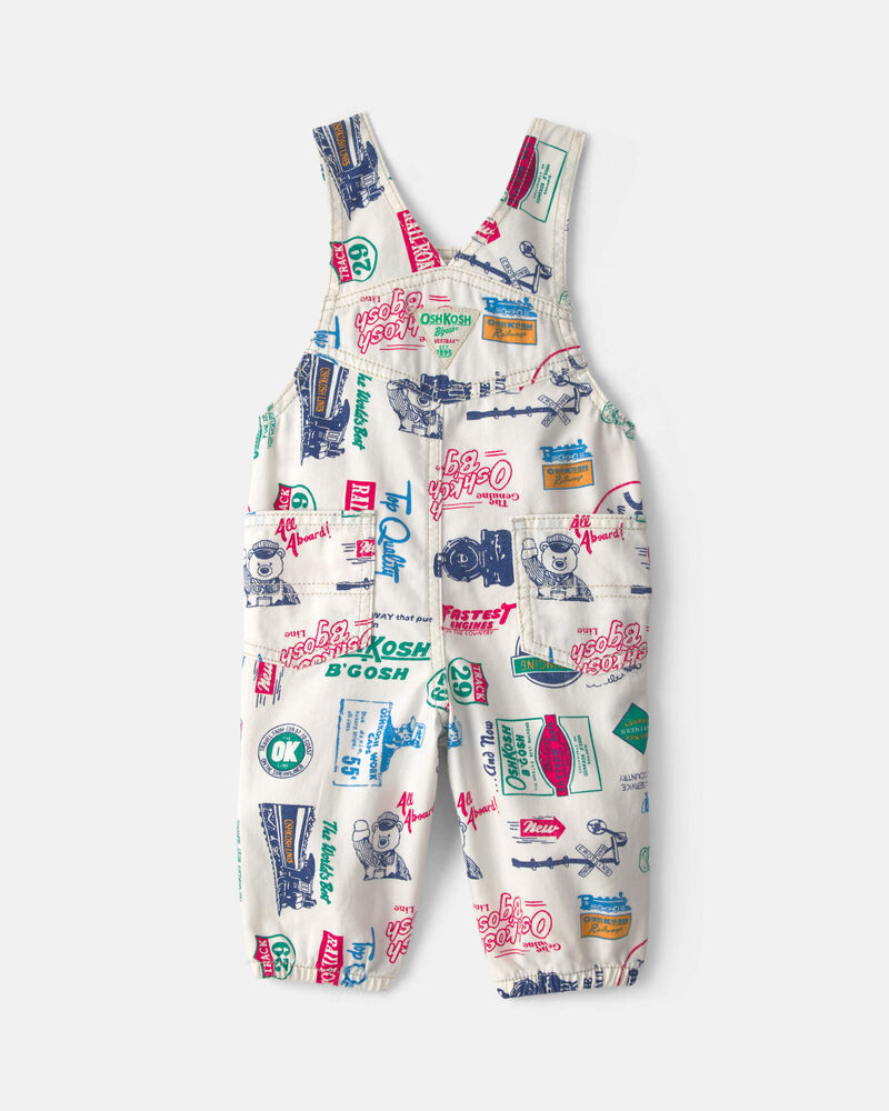 Baby Boy Vintage Logo Overalls, image 2 of 4 slides