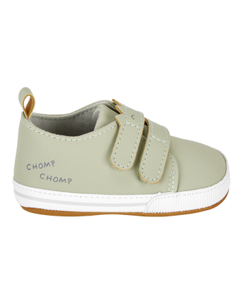 Baby Boy Dinosaur Slip-On Shoes - Olive, 