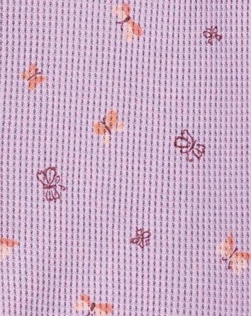 Toddler 1-Piece Butterfly Thermal Footie Pyjamas, 