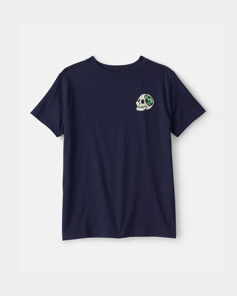 Boys Skull Graphic Tee - Navy Blue, image 1 of 5 slides