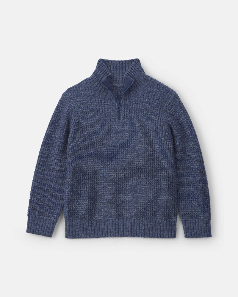 Boys Quarter-Zip Sweater - Navy Blue, image 1 of 3 slides