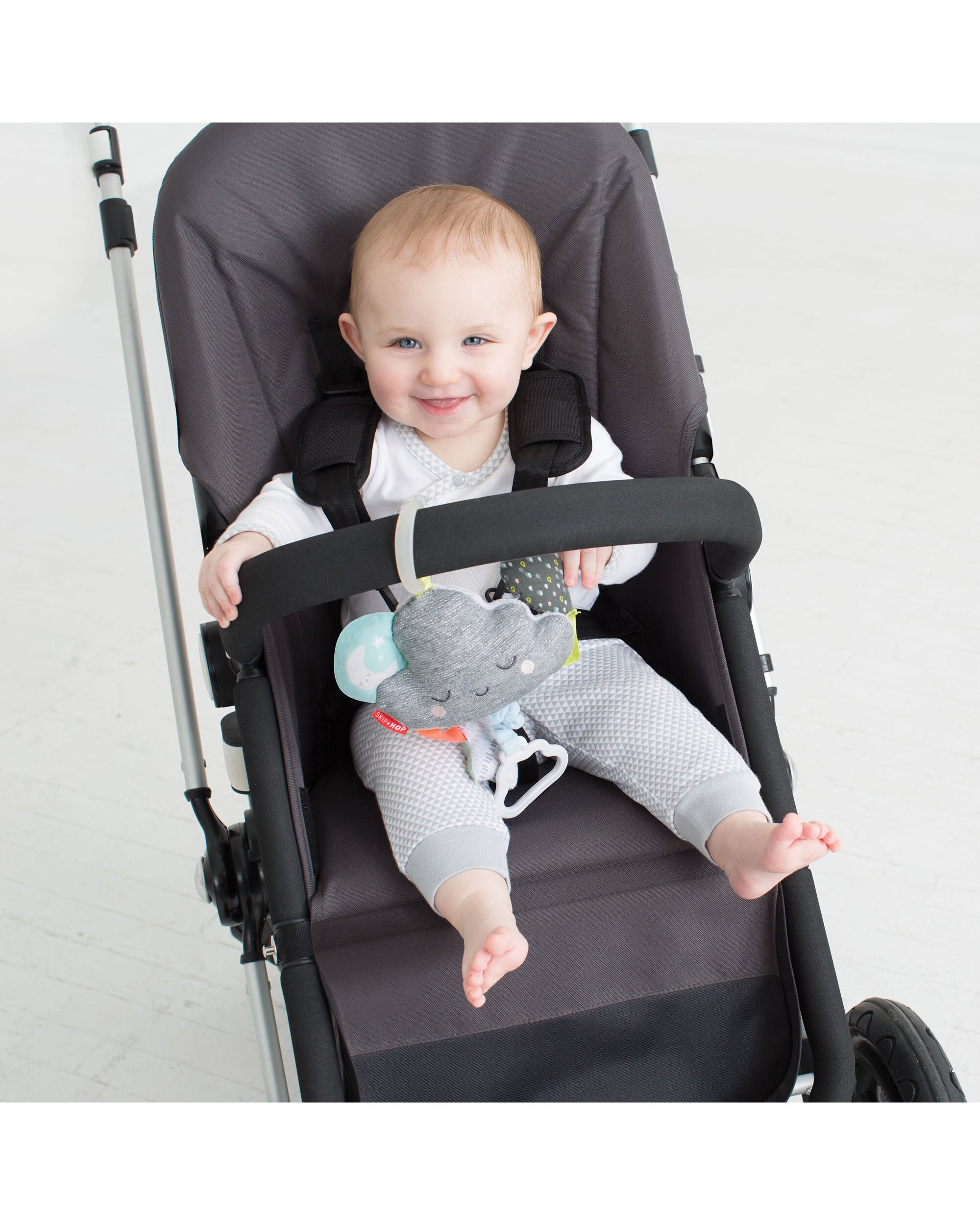 White Silver Lining Cloud Jitter Stroller Baby Toy Carter s