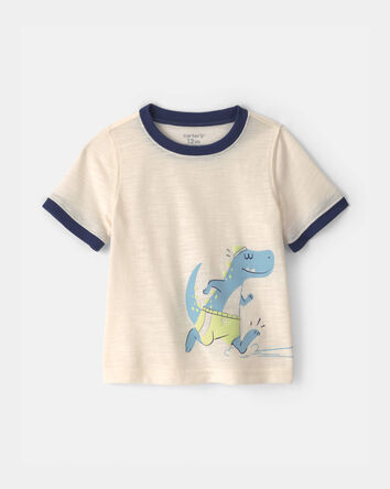 Baby Boy Dinosaur Graphic Tee - Cream, 