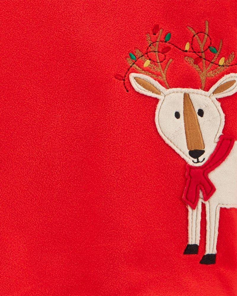 2-Piece Holiday Reindeer Fleece PJs, image 2 of 2 slides