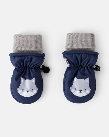Baby Boy KOMBI  Animal Foldable Cuff Mittens, 