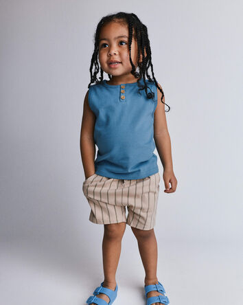 Toddler Henley Tank - Teal, 