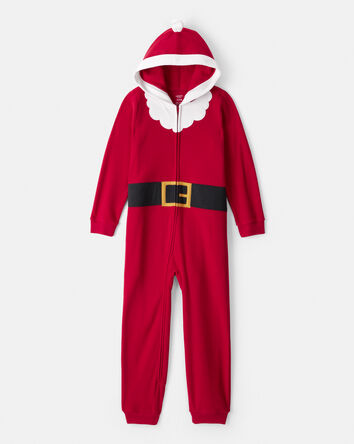 Kid Santa Loose Fit Long-Sleeve Zip-Up 1-Piece pyjamas - Red, 