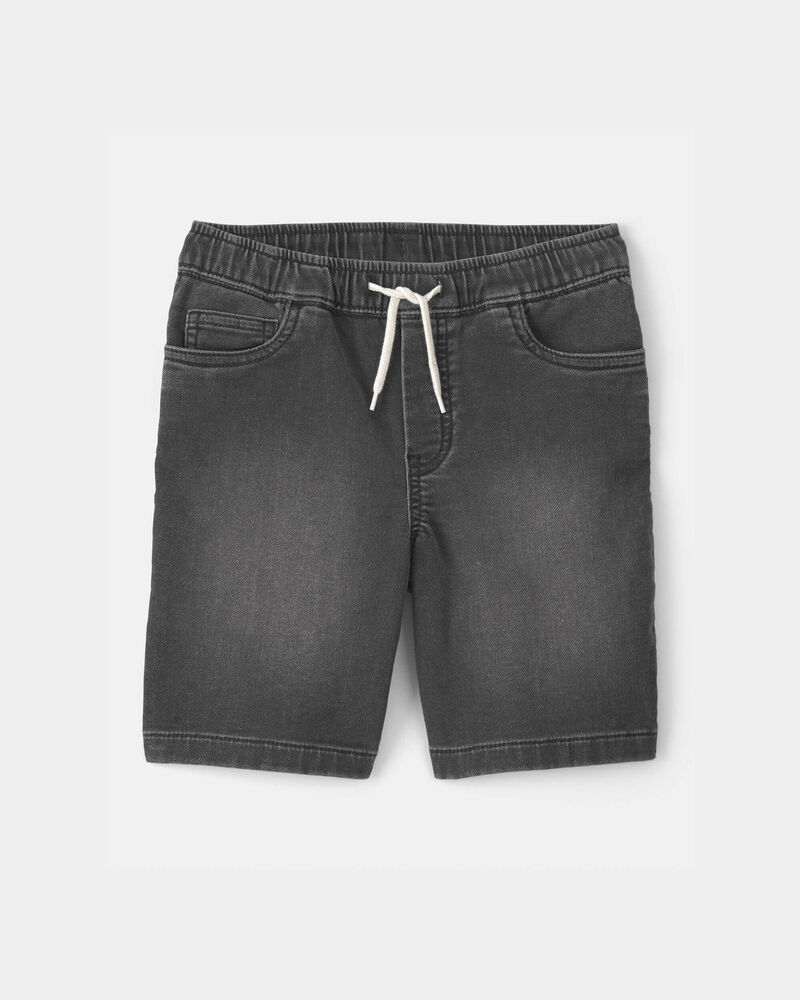 Gar&ccedil;ons - Short &agrave; cordon de serrage en denim - Noir, image 1 sur 4 diapositives