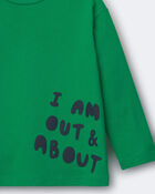Tout-petit - T-shirt d&eacute;contract&eacute; manches longues &agrave; imprim&eacute; &laquo;Out & About&raquo; - Vert, image 2 sur 2 diapositives
