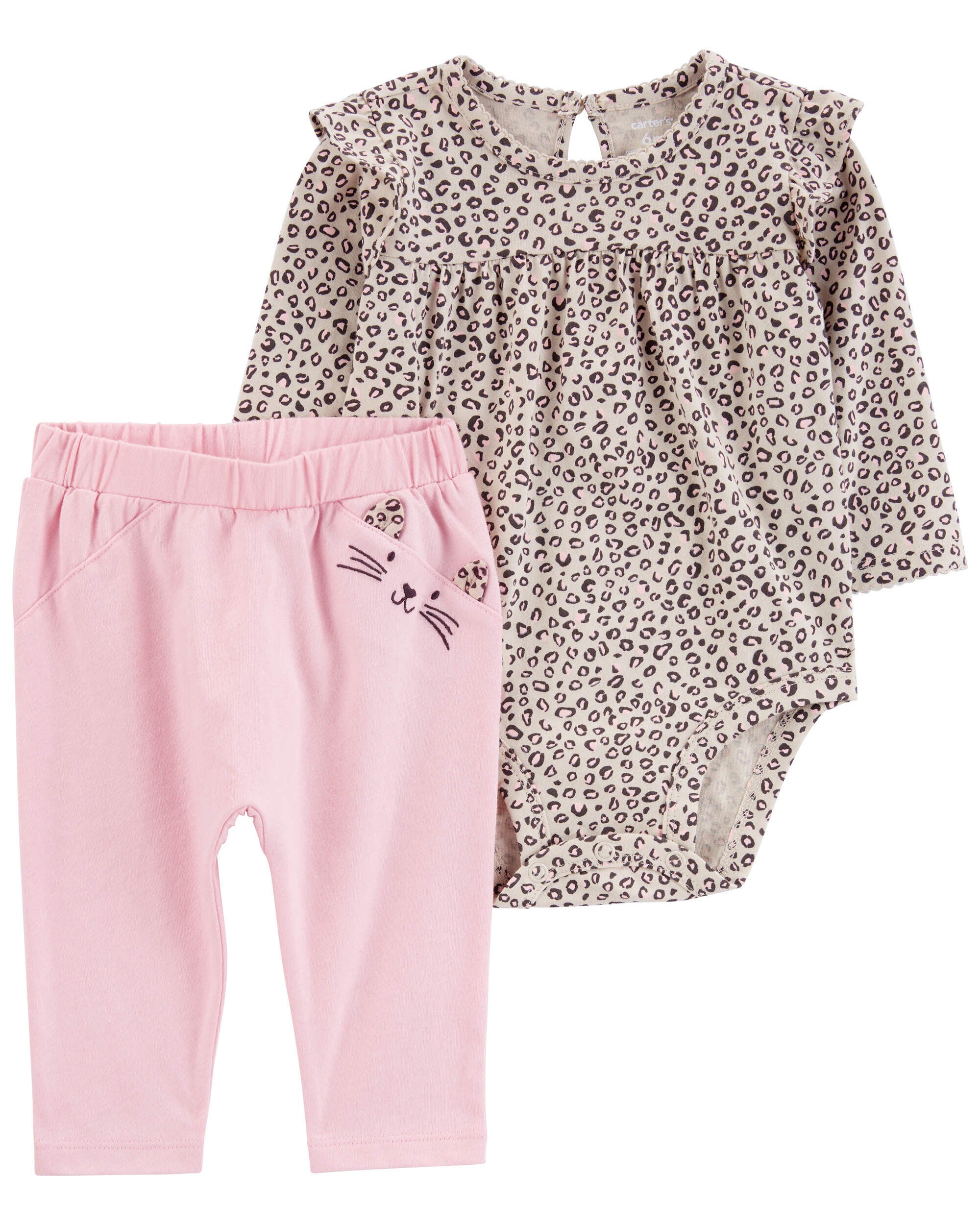 Baby Girls Baby 2 Piece Leopard Bodysuit Pant Set 24M Carter s