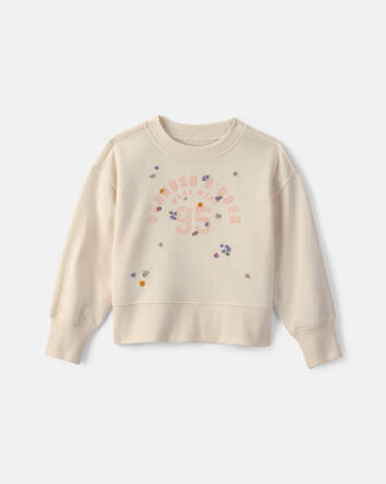 Toddler Girl 'OshKosh' French Terry Pullover Sweatshirt - Cream, 