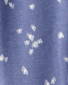 Girls Heart Print Pull-On Fleece Joggers - Blue, image 3 of 4 slides