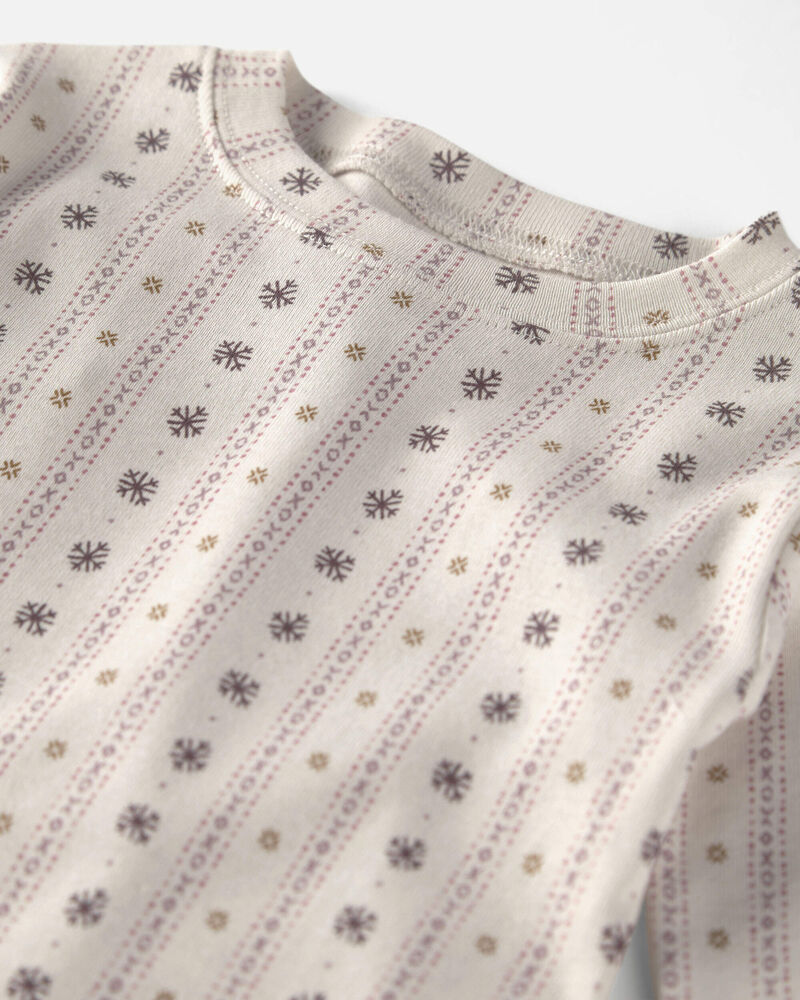 B&eacute;b&eacute; fille - Pyjama 2 pi&egrave;ces en coton biologique &agrave; motif ajour&eacute;, image 2 sur 3 diapositives