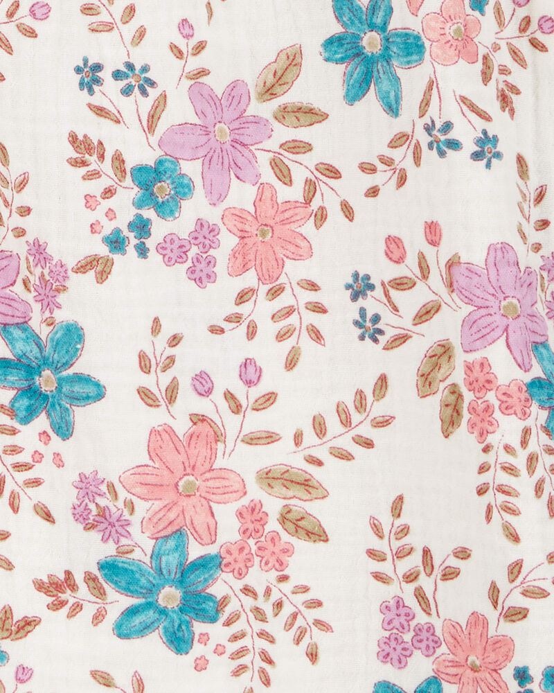 Kid Floral Woven Long-Sleeve Fashion Top - Floral, image 2 of 3 slides