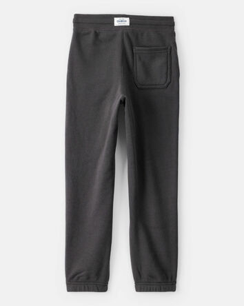 Gar&ccedil;ons - Pantalon de jogging &agrave; cordon de serrage en molleton de couleur unie - Noir, 